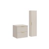Set de mobilier de baie Adel Cashmere, MDF, PAL melaminat, blat cashmere mat, dulap înalt H.140 cm, SET-ADC B CASHMERE 60CM HIGH CABINET