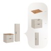 Set de mobilier de baie Adel Cashmere, MDF, PAL melaminat, cashmere mat, blat stejar wotan, dulap înalt H.140 cm, SET-ADC B WOTAN 60CM HC