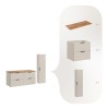 Set de mobilier de baie Adel Cashmere, MDF, Pal melaminat, cashmere mat, blat stejar wotan, L.120 cm, dulap înalt H.140 cm, SET-ADC B WOTAN 120CM HC