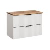 Set mobilier baie Adel White, MDF, PAL melaminat, alb mat, blat natural wotan, L.80 cm, SET-ADW B NAT WOTAN 80CM