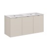 Set mobilier baie Bella Cashmere, MDF, PAL melaminat, cashmir mat, L.120 cm, lavoar Fly, SET-BC 120CM FLY