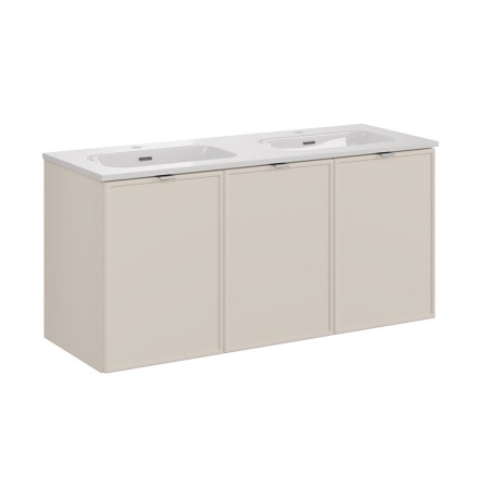 Set mobilier baie Bella Cashmere, MDF, PAL melaminat, cashmir mat, L.120 cm, lavoar Fly, SET-BC 120CM FLY