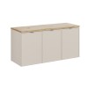 Set mobilier baie Bella Cashmere, MDF, PAL melaminat, cashmir mat, blat stejar artizan, L.120 cm, SET-BC B ARTISAN 120CM