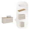 Set mobilier baie Bella Cashmere, MDF, PAL melaminat, cashmir mat, blat stejar artizan, L.120 cm, lavoar Smile 50, SET-BC B ARTISAN 120CM UN SMILE 50