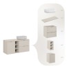 Set mobilier baie Bella Cashmere, MDF, PAL melaminat, cashmir mat, blat cashmir mat, L.120 cm, lavoar Smile 50, SET-BC B CASHMERE 120CM UN SMILE 50 LB