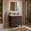 Set mobilier de baie Dorothy Ristretto, MDF, PAL melaminat, stejar ristretto, lavoar GO, L.80 cm, SET-DOR 80CM GO