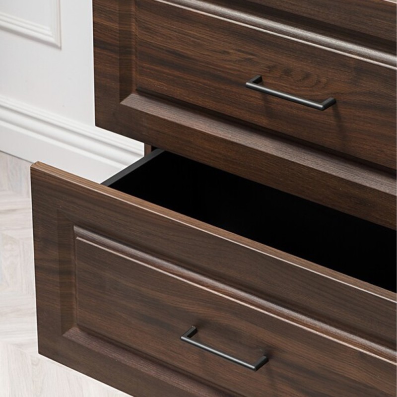Set mobilier de baie Dorothy Ristretto, MDF, PAL melaminat, stejar ristretto, lavoar Lena, L.100 cm, SET-DOR B 100CM UN LENA