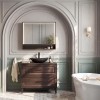 Set mobilier de baie Dorothy Ristretto, MDF, PAL melaminat, stejar ristretto, lavoar Lena, L.100 cm, SET-DOR B 100CM UN LENA