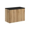 Set mobilier de baie Nova Oak, PAL melaminat, stejar evoke, blat negru mat, L.80 cm, SET-NOA B BLACK 80CM D