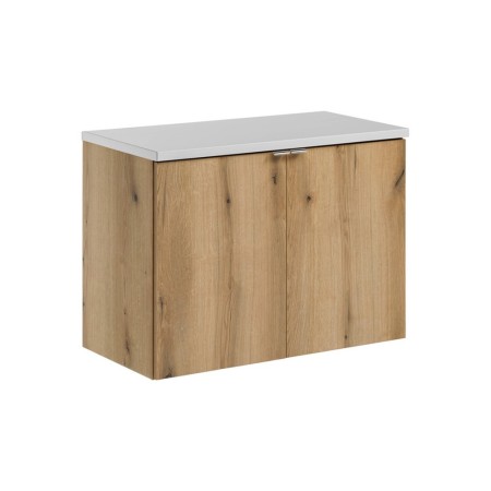 Set mobilier de baie Nova Oak, PAL melaminat, stejar evoke, blat alb mat, L.80 cm, SET-NOA B WHITE 80CM D