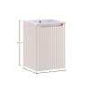 Set mobilier de baie Nova Cashmere, MDF, PAL melaminat, cashmir mat, lavoar Comad, L.40 cm, SET-NOC 40CM D SQUARE