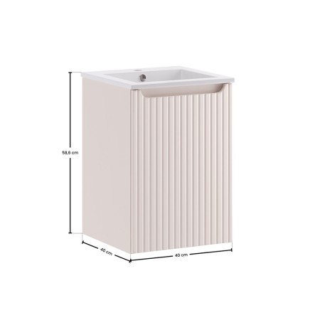 Set mobilier de baie Nova Cashmere, MDF, PAL melaminat, cashmir mat, lavoar Comad, L.40 cm, SET-NOC 40CM D SQUARE