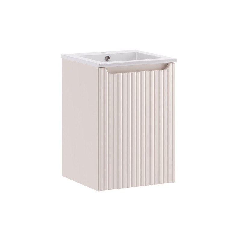 Set mobilier de baie Nova Cashmere, MDF, PAL melaminat, cashmir mat, lavoar Comad, L.40 cm, SET-NOC 40CM D SQUARE