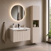 Set mobilier de baie Nova Cashmere, MDF, PAL melaminat, cashmir mat, lavoar Sky, L.50 cm, dulap inalt H.140 cm, SET-NOC 50CM 1S SKY 3 HC