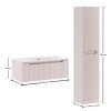Set mobilier de baie Nova Cashmere, MDF, PAL melaminat, cashmir mat, lavoar Sky, L.80 cm, dulap inalt H.180 cm, SET-NOC 80CM 1S SKY 3 HCLB