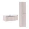 Set mobilier de baie Nova Cashmere, MDF, PAL melaminat, cashmir mat, lavoar Sky, L.80 cm, dulap inalt H.180 cm, SET-NOC 80CM 1S SKY 3 HCLB