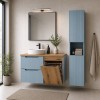 Set mobilier de baie Nova Denim, MDF, PAL melaminat, denim/stejar evoke, blat stejar evoke, L.100 cm, dulap inalt H.140 cm, SET-NOD B OAK 100CM S LB HC