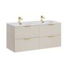 Set de mobilier de baie Adel Cashmere, MDF, PAl melaminat, cashmere mat, lavoar SKY, L.120 cm, SET-ADC 120CM SKY