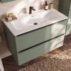 Set mobilier de baie Sombra Green, PAL melaminat, verde olive, lavoar Fly, L.100 cm, SET-SOG 100CM FLY