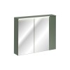 Dulap cu oglinda suspendat Sombra Green, iluminare LED, PAL melaminat, verde olive, sticla, 2 usi, L.100 cm, SET-SOG 100CM MC UC