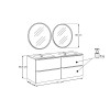 Set mobilier de baie Sombra Green, PAL melaminat, verde olive, lavoar Fly, L.140 cm, set oglinzi LED, SET-SOG 140CM FLY LU