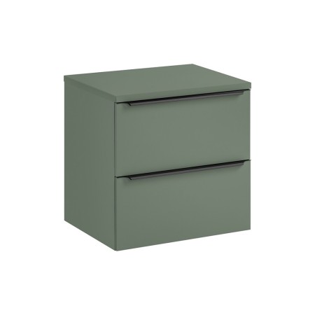 Set mobilier de baie Sombra Green, PAL melaminat, verde olive, blat verde olive, L.60 cm, SET-SOG B GREEN 60CM
