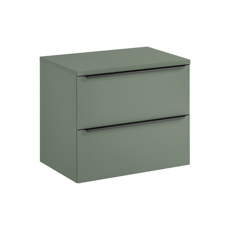 Set mobilier de baie Sombra Green, PAL melaminat, verde olive, blat verde olive, L.70 cm, SET-SOG B GREEN 70CM