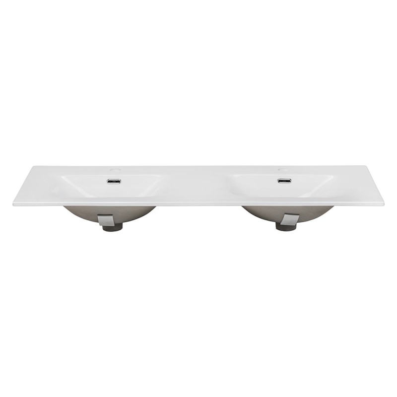 Lavoar de baie cu doua cuve Comad, ceramica, alb lucios, L.120 cm, SKY 120D-8099