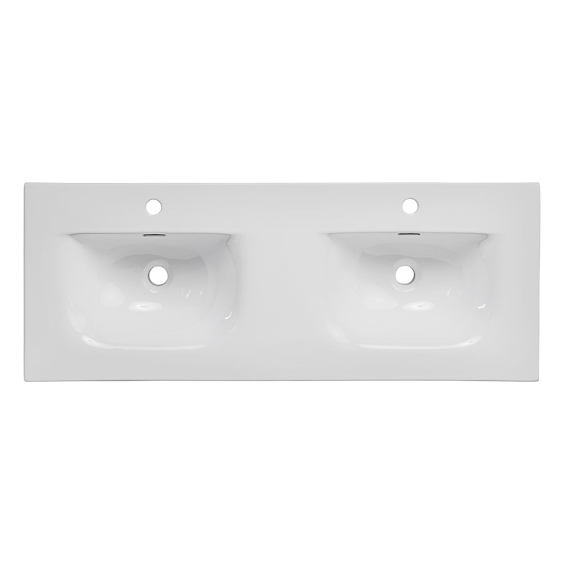 Lavoar de baie cu doua cuve Comad, ceramica, alb lucios, L.120 cm, SKY 120D-8099