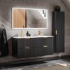 Lavoar de baie cu doua cuve Comad, ceramica, alb lucios, L.120 cm, SKY 120D-8099