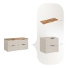 Set de mobilier de baie Adel Cashmere, MDF, PAL melaminat, cashmere mat, blat stejar wotan, L.120 cm, SET-ADC B WOTAN 120CM