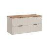 Set de mobilier de baie Adel Cashmere, MDF, PAL melaminat, cashmere mat, blat stejar wotan, L.120 cm, SET-ADC B WOTAN 120CM