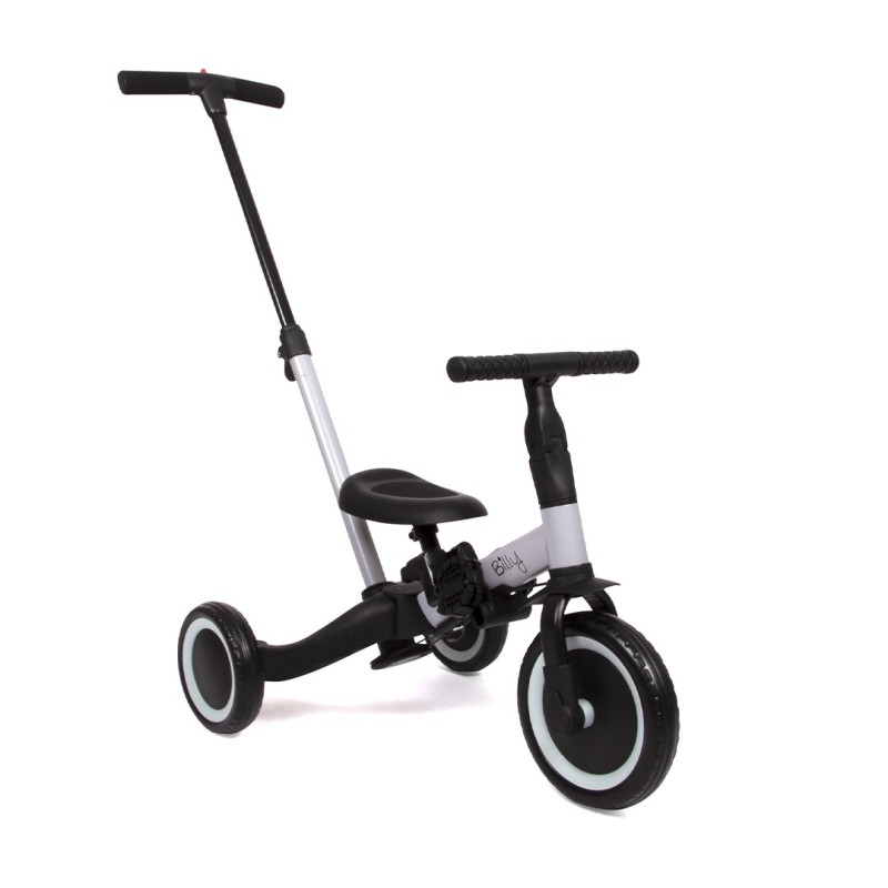 Tricicleta pentru copii 4 in 1 Gio, metal, plastic, negru/gri, L.64 cm, BLBK000003-BKGY