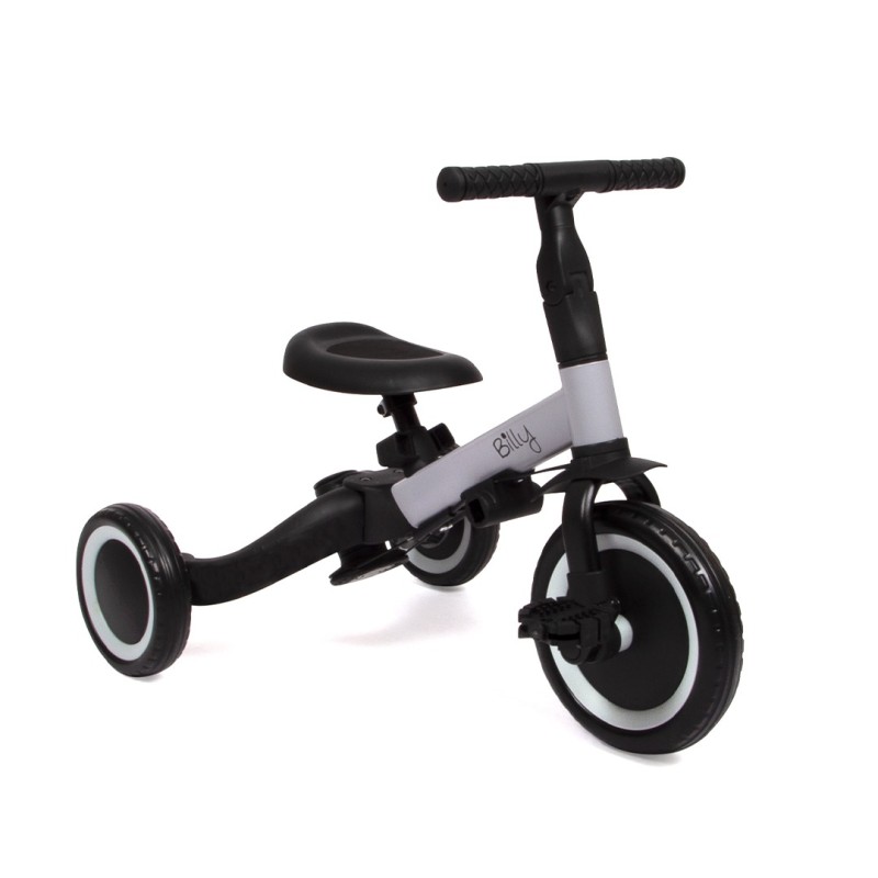 Tricicleta pentru copii 4 in 1 Gio, metal, plastic, negru/gri, L.64 cm, BLBK000003-BKGY