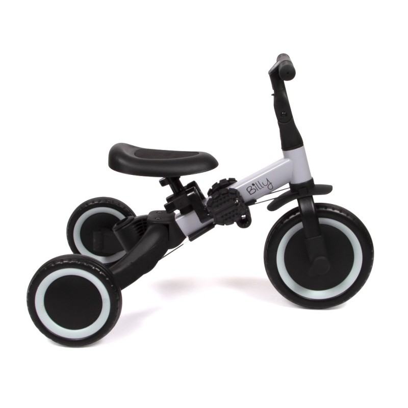 Tricicleta pentru copii 4 in 1 Gio, metal, plastic, negru/gri, L.64 cm, BLBK000003-BKGY