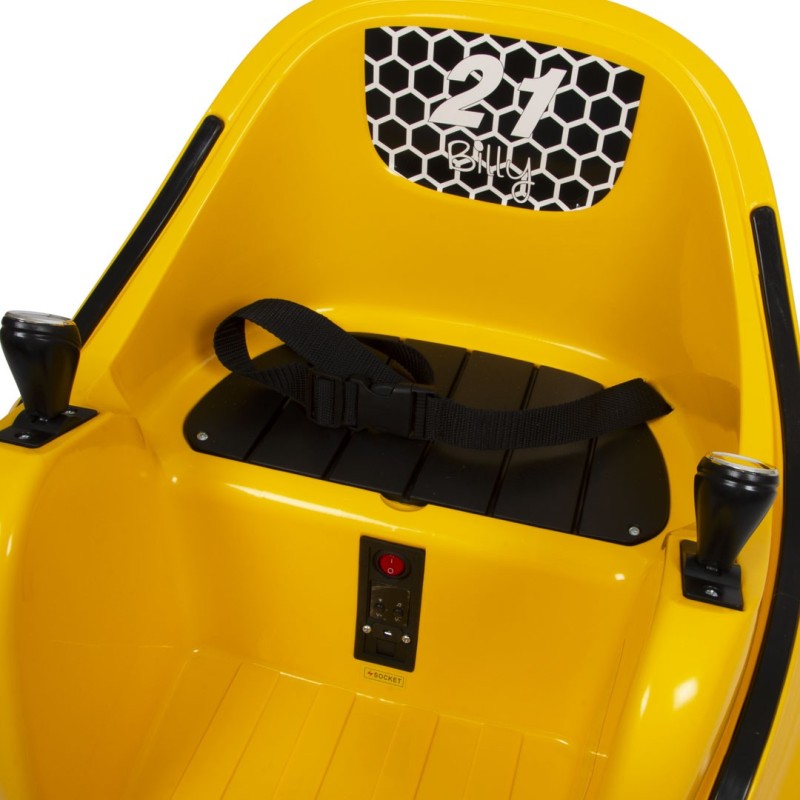 Masinuta electrica Billy, plastic, galben, H.42 cm, BLBK000005-YL