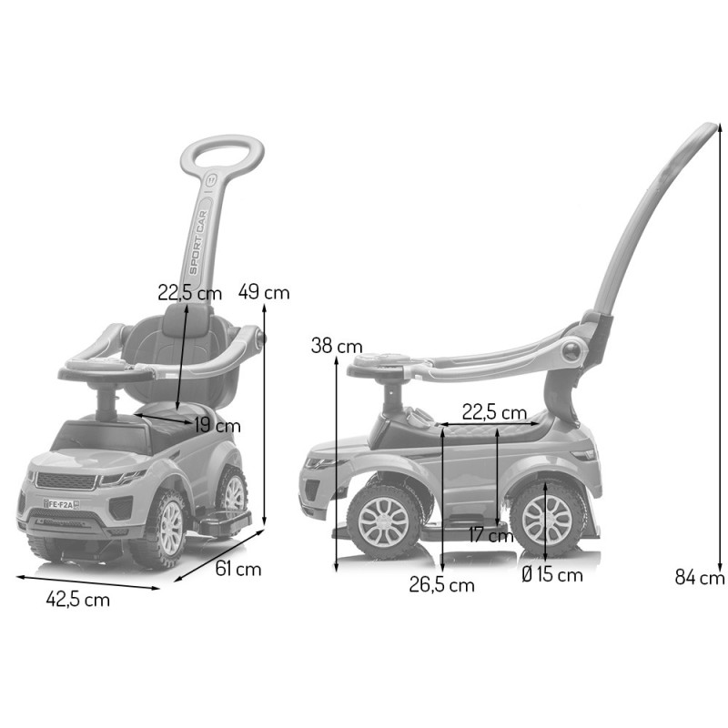 Masinuta pentru copii 2 in 1 Billy, plastic, rosu, L.42 cm, BLBK000006-RD