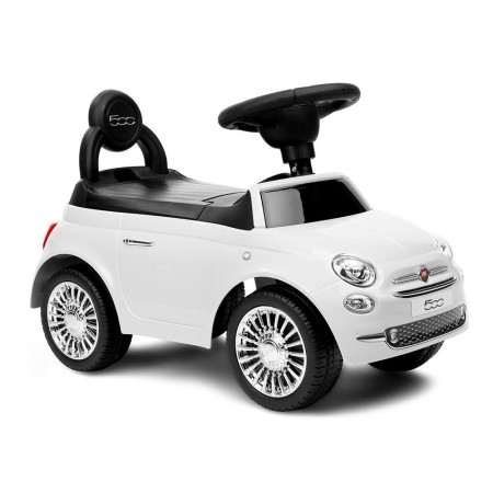Masinuta copii Fiat 500, metal, plastic, alb, L.28 cm, BLBK000017-WH