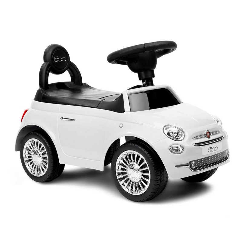 Masinuta copii Fiat 500, metal, plastic, alb, L.28 cm, BLBK000017-WH