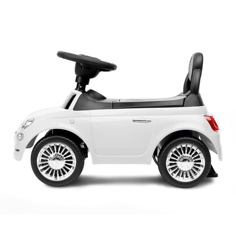 Masinuta copii Fiat 500, metal, plastic, alb, L.28 cm, BLBK000017-WH