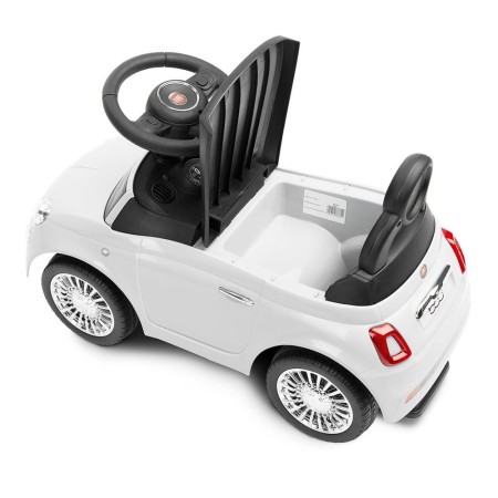 Masinuta copii Fiat 500, metal, plastic, alb, L.28 cm, BLBK000017-WH