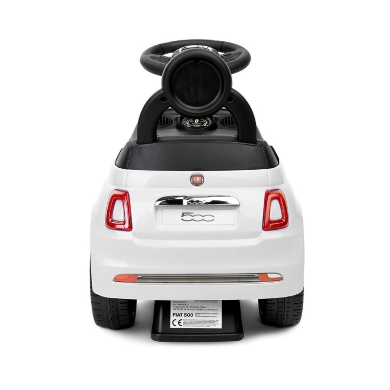 Masinuta copii Fiat 500, metal, plastic, alb, L.28 cm, BLBK000017-WH
