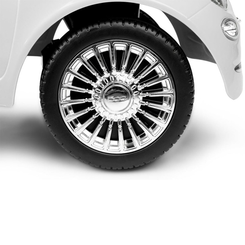 Masinuta copii Fiat 500, metal, plastic, alb, L.28 cm, BLBK000017-WH