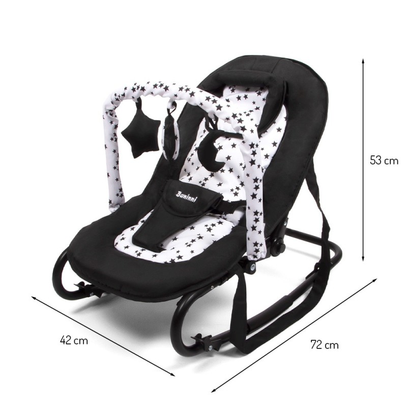 Balansoar pentru bebelusi Stelano, metal, plastic, poliester, negru, L.42 cm, BNBK000010-BKWH