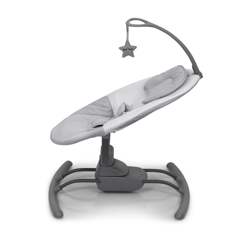 Balansoar pentru bebelusi Sereno, metal, plastic, poliester, gri deschis, H.80 cm, BNBK000012-LGY
