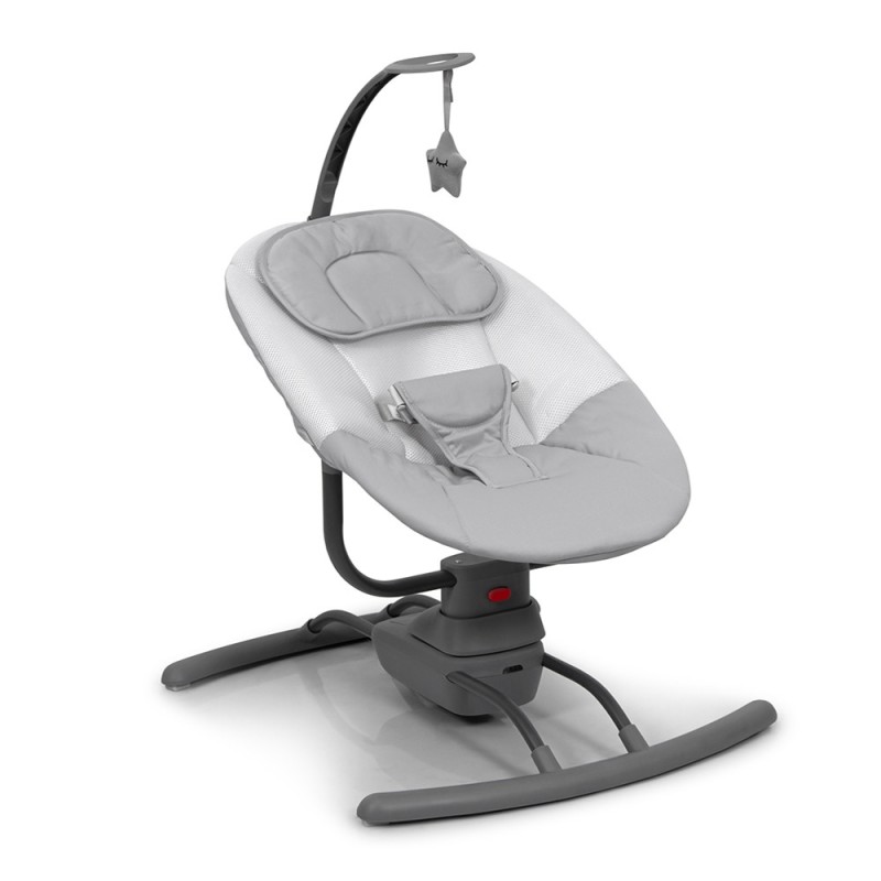 Balansoar pentru bebelusi Sereno, metal, plastic, poliester, gri deschis, H.80 cm, BNBK000012-LGY