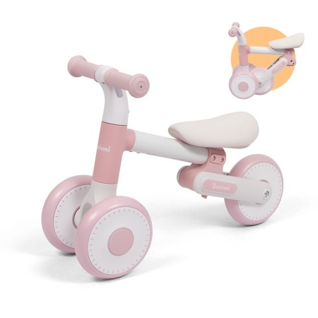 Bicicleta copii 3 in 1 Azura, metal, plastic, roz/alb, L.23 cm, BNBK000027-PK
