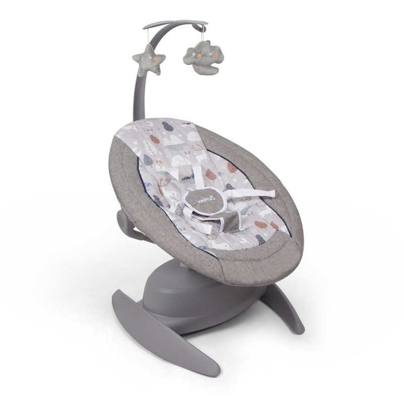 Balansoar pentru bebelusi Roya, metal, plastic, poliester, gri, L.53 cm, BNBK000037-GY