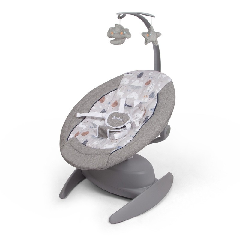 Balansoar pentru bebelusi Roya, metal, plastic, poliester, gri, L.53 cm, BNBK000037-GY
