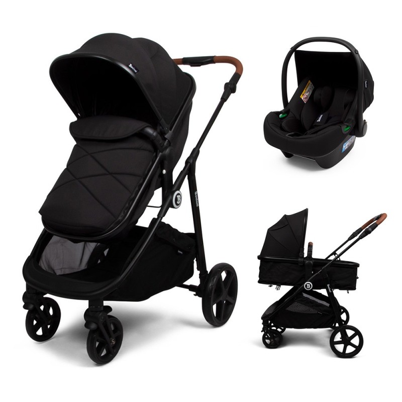 Carucior 3 in 1 Nelia, metal, plastic, poliester, negru, L.59 cm, BNBK000040-BK